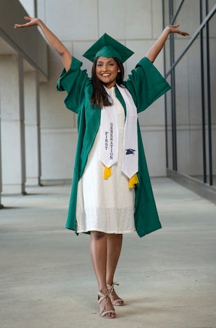 girl in cap and gown