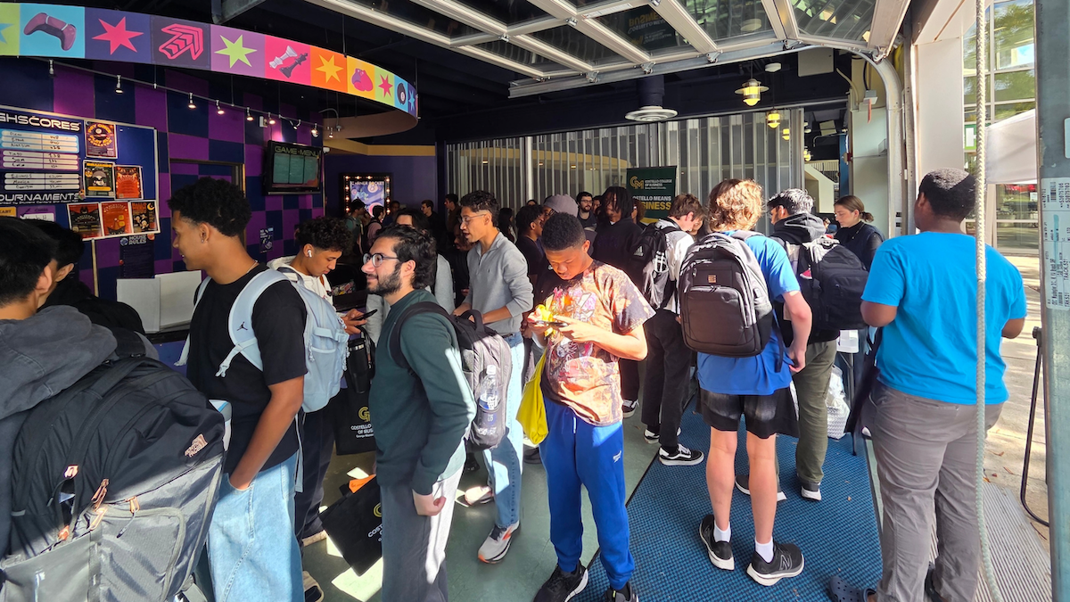 Students gathered at Corner Pocket on the George Mason University Fairfax Campus.